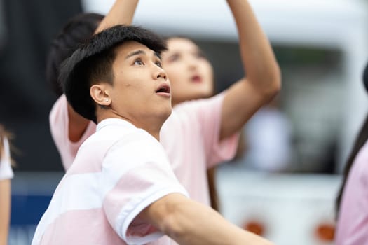 Grand Rapids, Michigan, USA - June 15, 2019: Young Men and Women, performing modern K-POP dance during the asian festival at Rosa Park