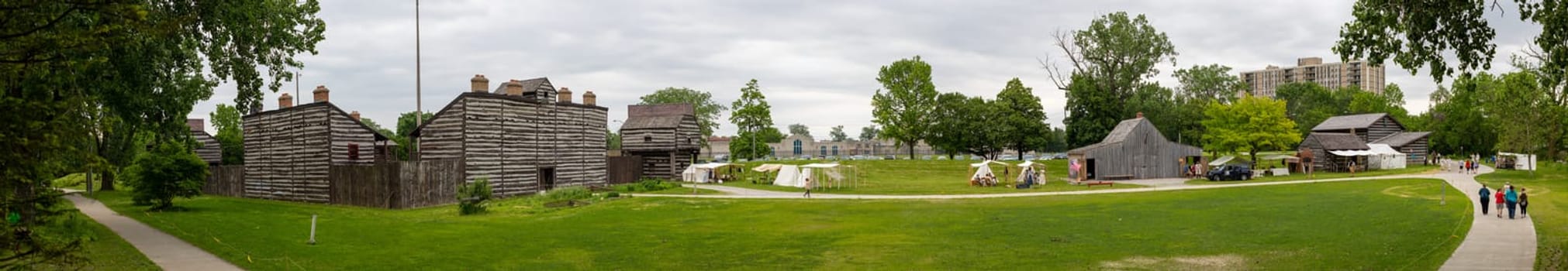 Fort Wayne, Indiana, USA - June 8, 2019: The reconstructed Historic Fort Wayne, the original was built by troops commanded by Major John Whistler in 1815-1816