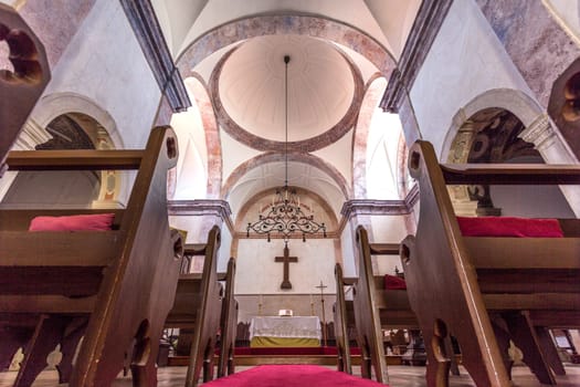 View of the minimalist interior of the Cathedral of St Paul (17th century), the seat of the Lusitanian Church (the Anglican Communion in Portugal), Lisbon, Portugal