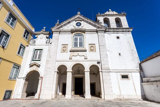 Facade of the Cathedral of St Paul (17th century), the seat of the Lusitanian Church (the Anglican Communion in Portugal), Lisbon, Portugal