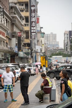 Xian, China -  July 2019 : Street scene in the city of Xian in summer, Shaanxi Province