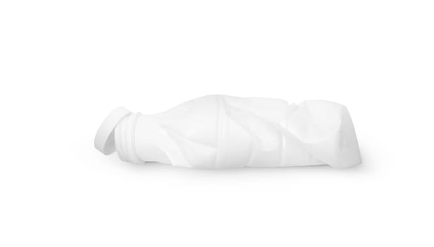 Simple deformed plastic bottles isolated on a white background.
