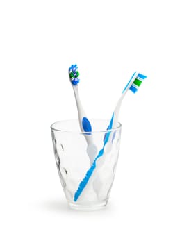 Toothpaste toothbrush isolated on white background. With clipping path