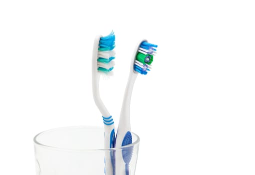 Toothpaste toothbrush isolated on white background. With clipping path