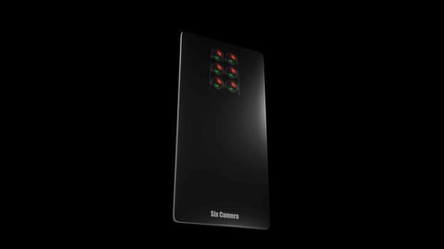 The 3d rendering of mutilple camera smartphone system concept