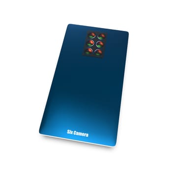 The 3d rendering of mutilple camera smartphone system concept