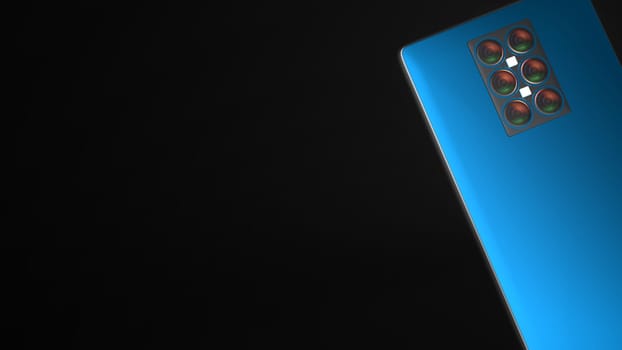 The 3d rendering of mutilple camera smartphone system concept