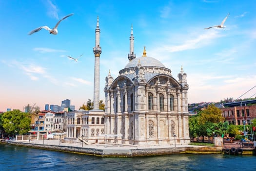 Ortakoy Mosque in the Bosphorus, Istanbul, Turkey.