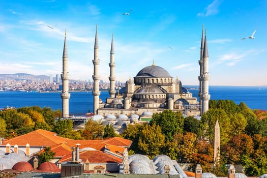 Sultan Ahmet Mosque, also known as Blue Mosque of Istanbul, Turkey.