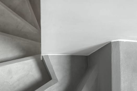 Concrete stairs. Top view of modern architecture detail.