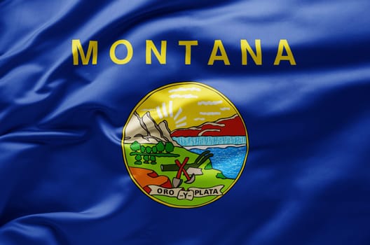 Waving state flag of Montana - United States of America