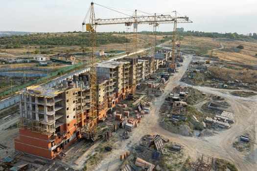 Volgograd, Russia - August 23, 2019: The general plan for the construction of a multi-story residential building of the Colosseum housing complex in Volgograd