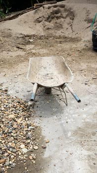 bricklayer trolley construction site sand empty