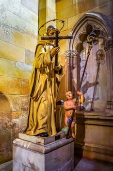 Palma Mallorca Spain June 2015 Beautiful gothic style interior in Cathedral of Santa Maria of Palma La Seu splendour and craftsmanship in architecture