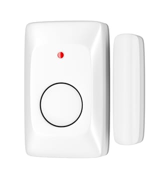 Magnetic alarm sensor for window and door, isolated on white background