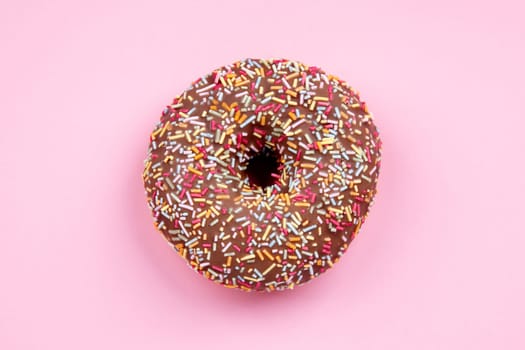Delicious Donut on pink Background