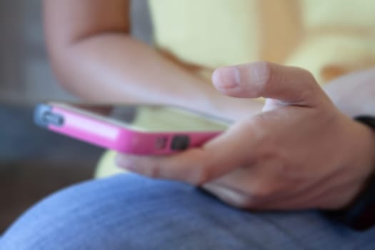 Close up woman using smart phone, stock photo