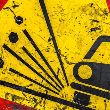 Signage - unstable material on the road.