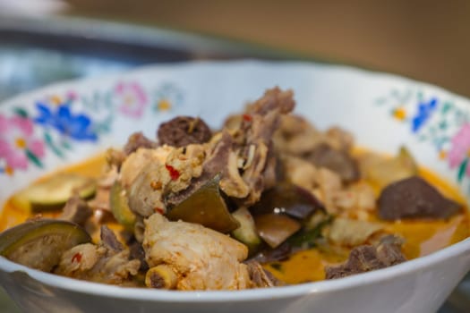 green curry chicken in coconut milk, Green curry thai food