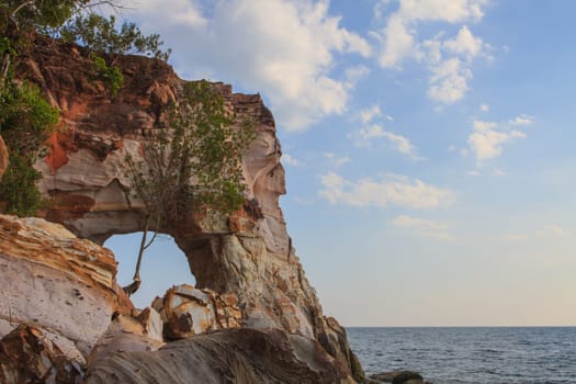 Beautiful cliffs and basalt rocks in Andaman sea, amazing in Thailand