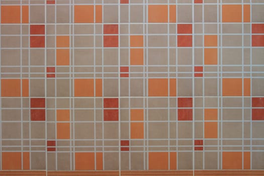 close up colorful mosaic glass tile wall in bathroom texture