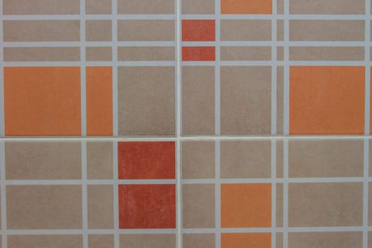 close up colorful mosaic glass tile wall in bathroom texture
