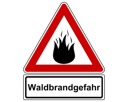 Verkehrsschild zu Waldbrandgefahr