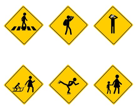 Verkehrsschild für verschiedene Sportarten