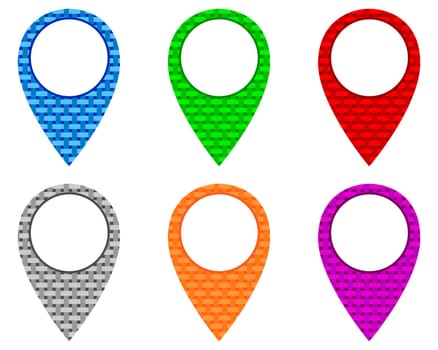 Pins aus unterschiedlichen Mustern