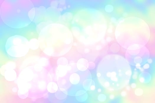 Abstract blurred vivid spring summer light delicate pastel pink blue bokeh background texture with bright soft color circles and bokeh lights. Card concept. Beautiful backdrop illustration.
