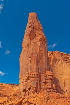 Red Rock Pinnacle in the Desert in Monument Valley Tribal Park in Arizona