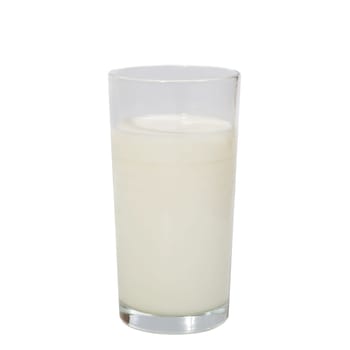 fresh milk in the glass on white background, isolated