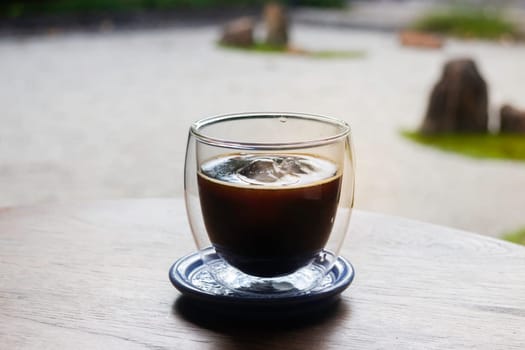 Delicious breakfast of iced espresso, stock photo