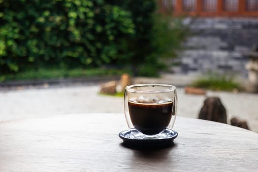 Delicious breakfast of iced espresso, stock photo