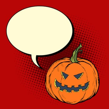 Halloween pumpkin. Invitation to party poster. Pop art retro vector illustration kitsch vintage drawing