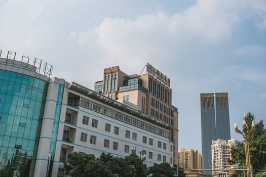 Chengdu, China -  July 2019 : High commercial and residential buildings and blocks of flats