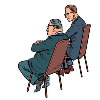 people at a business meeting. Pop art retro vector illustration drawing