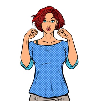 strong woman. beautiful serious girl. Pop art retro vector illustration drawing vintage kitsch