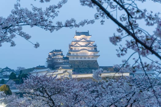 Himeji Castle known as White Heron Castle due to its elegant, white appearance. The castle is both a national treasure and a world heritage site. Unlike many other Japanese castles, it was never destroyed by war, earthquake or fire and survives to this day as one of the country's twelve original castles.