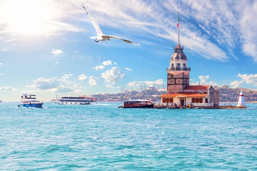 Leander's Tower or the Maiden's Tower in Istanbul, Turkey.