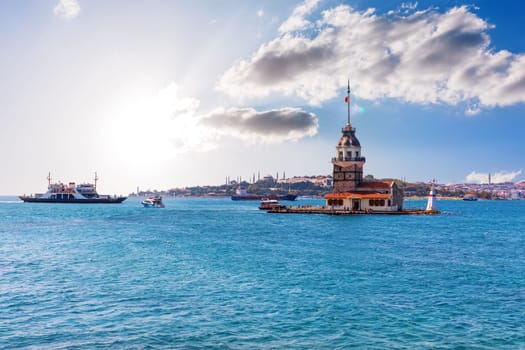 Maiden's Tower in the Marmara sea, Istanbul, Turkey.