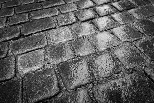 Cobblestone Street Night, spooky old historic road surface