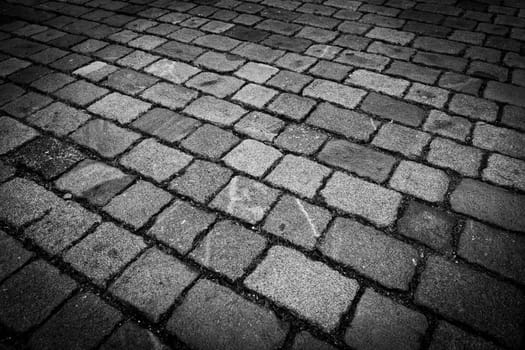 Cobblestone Street Night, spooky old historic road surface