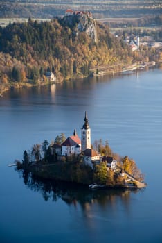 Island with a church in Bled