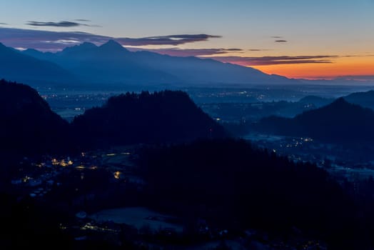 Sunrise in the Julian Alps in