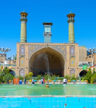 TEHRAN, IRAN - MAY 22, 2017: The Shah Mosque, also known as the Imam Khomeini Mosque is a mosque in the Grand Bazaar in Tehran, Iran.
