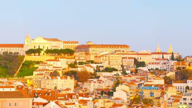 View of Lisbon Old Town architecture, Portugal