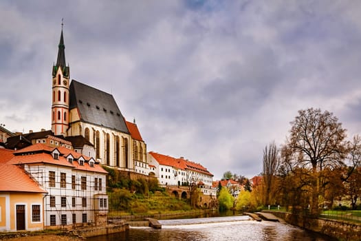 View of Church of St. Vitus in Cesky Krumlov