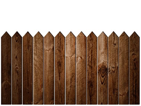 Wooden Fence over White Background
