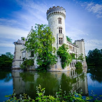 La Mothe Chandeniers, ruin of a french castle in the Nouvelle-Aquitaine region, France, Europe
